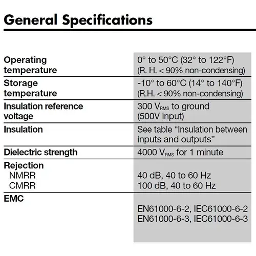 general specification